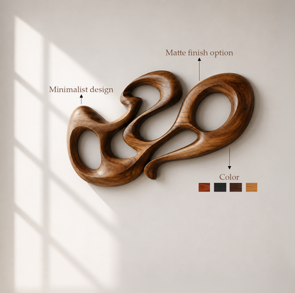 Organic Modern Abstract Wood Wall Sculpture