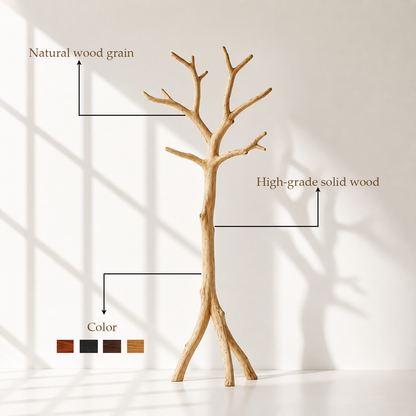 Farmhouse Solid Wood Tree Coat Rack