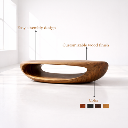 Organic Modern Oval Wood Coffee Table