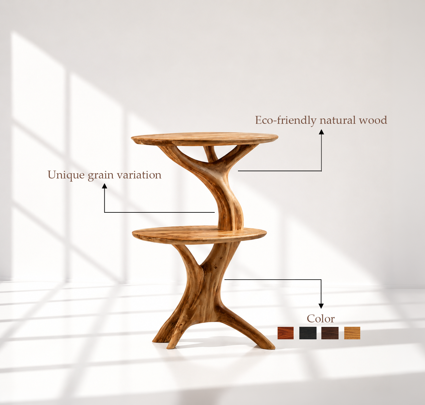 Wooden Tree Record Player Stand