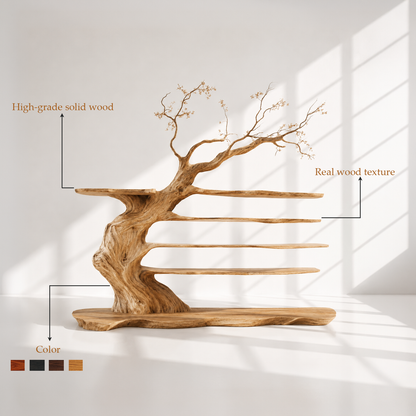 Live Edge Wood Tree Bookshelf