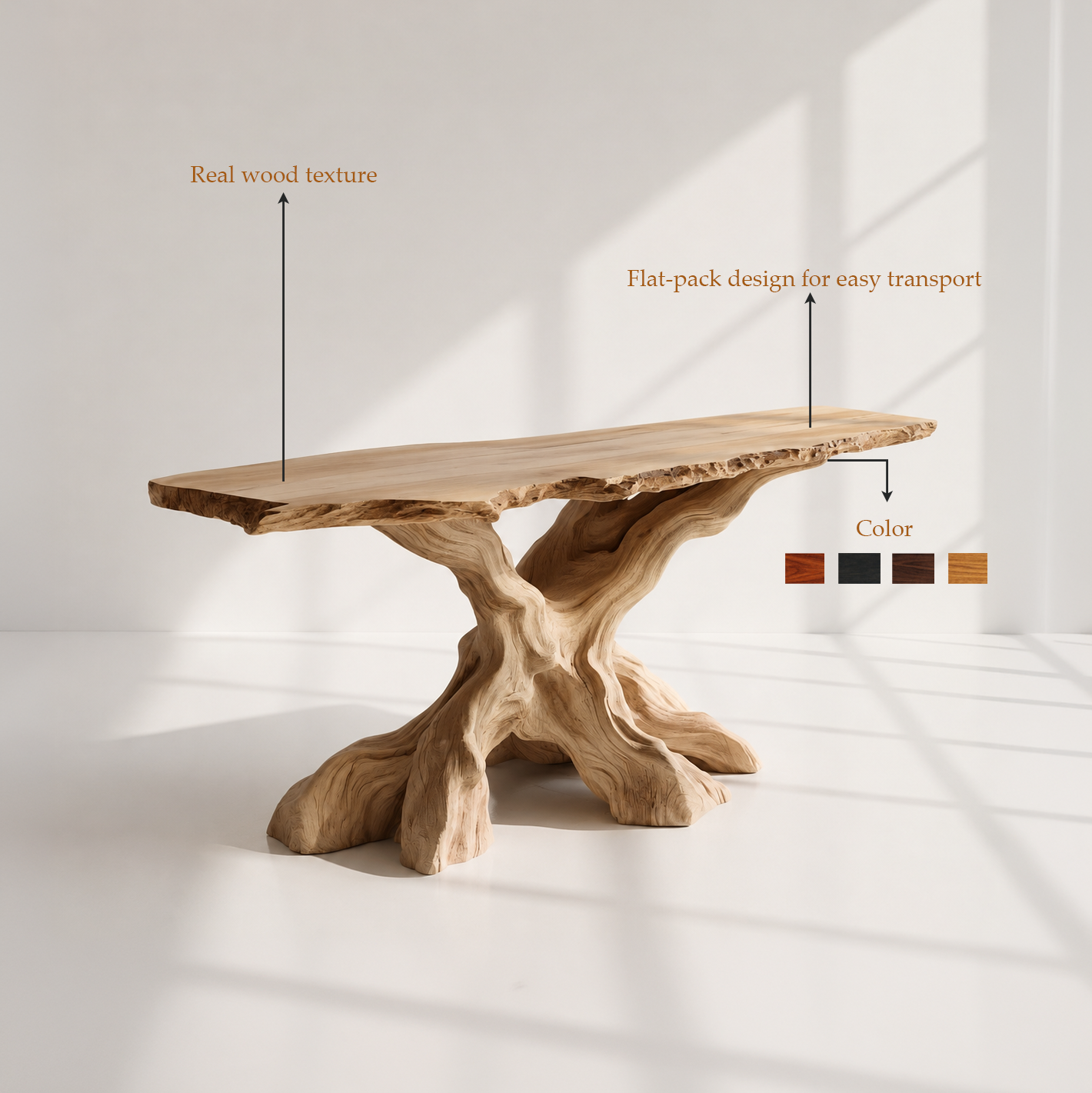 Rustic Live Edge Console Table