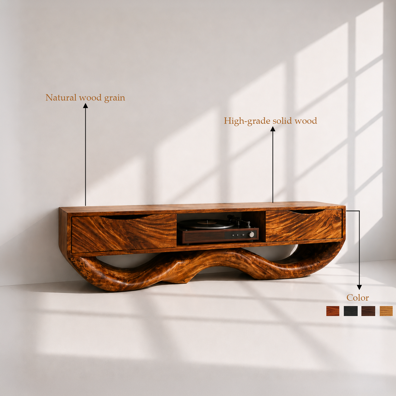 Organic Wood Modern TV Stand