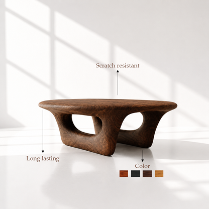 Solid Wood Round Low Coffee Table