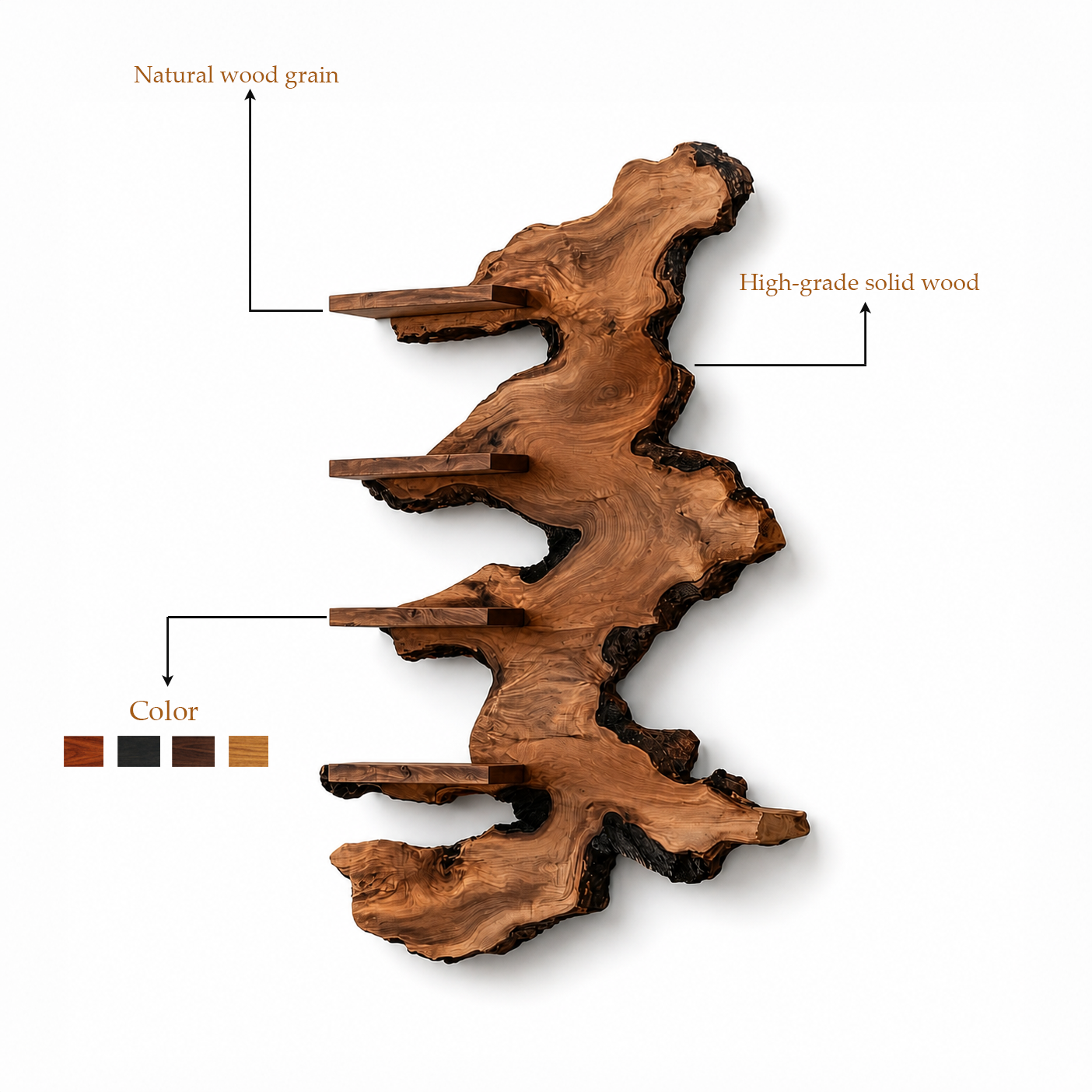 Handmade Solid Wood Live Edge Wine Rack
