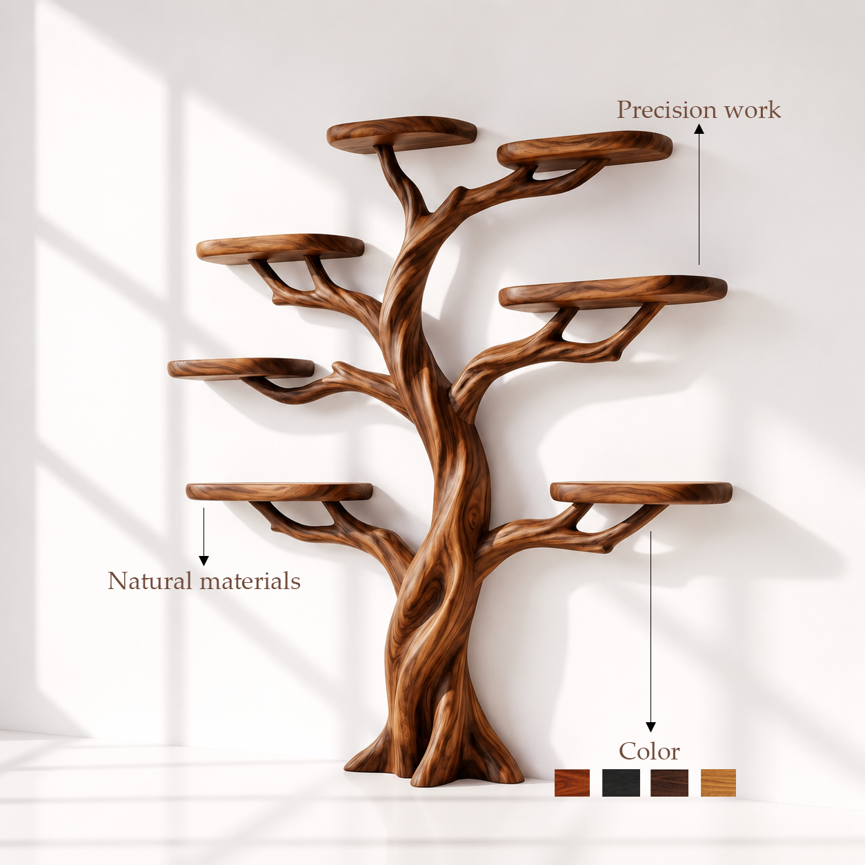 Tree Branch Bookshelf Natural Wood