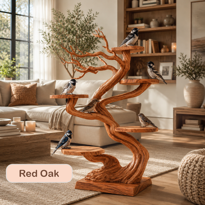 Tabletop Natural Wood Tree Branch Bird Stand
