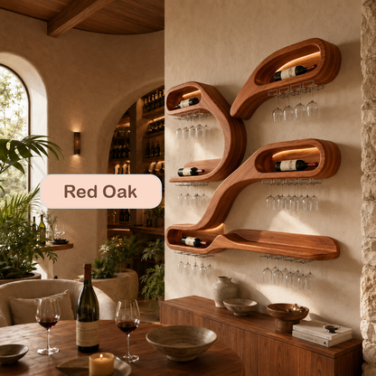 Wall Mounted Wood Wine Stemware Rack