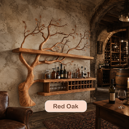 Wall Mounted Wood Tree Wine Rack
