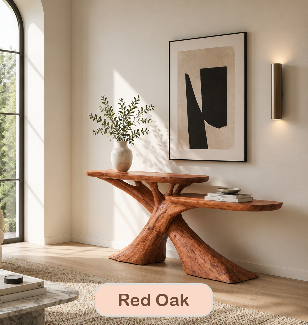 Modern 2-Tier Wood Console Table
