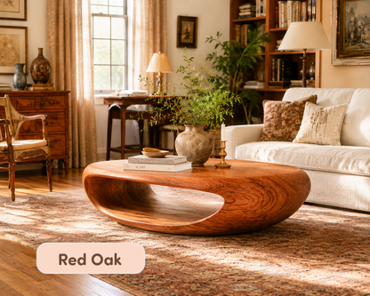 Organic Modern Oval Wood Coffee Table