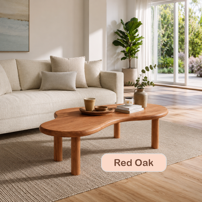 Solid Red Oak Organic Coffee Table