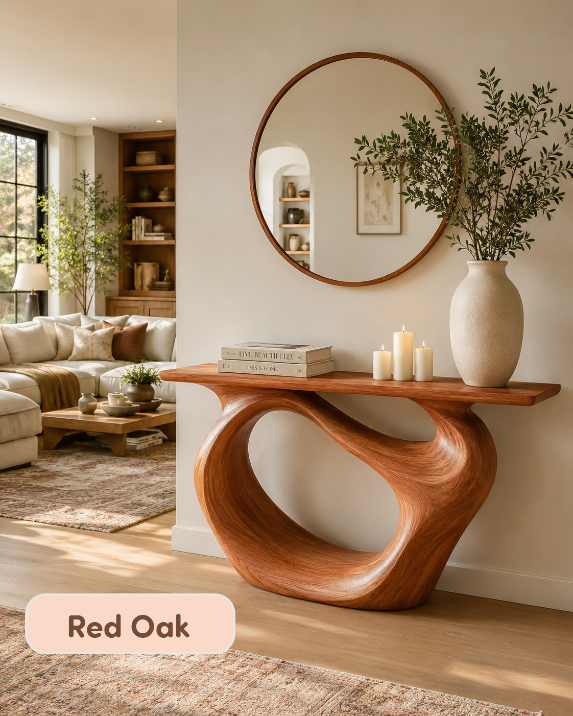 Organic Modern Solid Wood Console Table