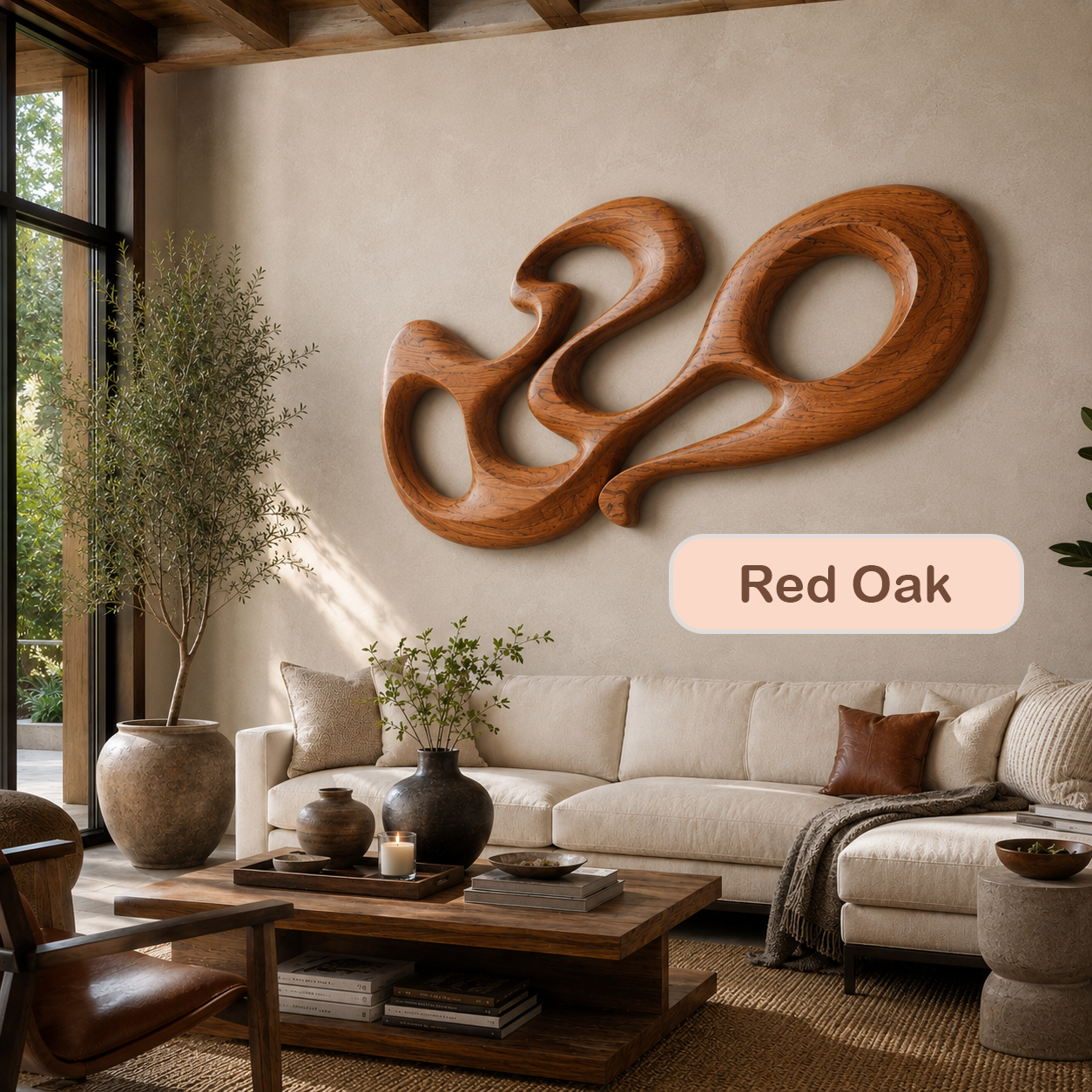 Organic Modern Abstract Wood Wall Sculpture