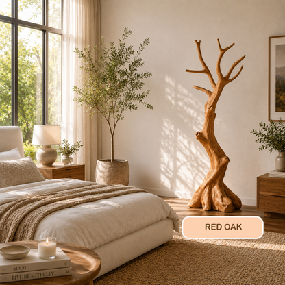 Freestanding Solid Wood Tree Coat Rack