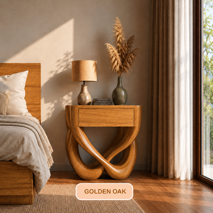 Organic Modern Wood Minimalist Nightstand