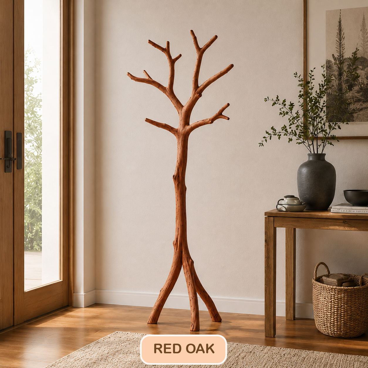 Farmhouse Solid Wood Tree Coat Rack