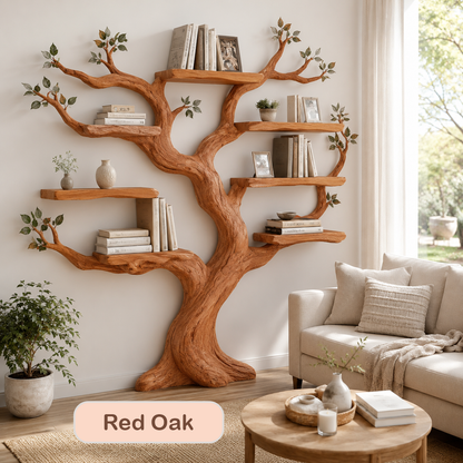 Rustic Wood Tree Shape Bookshelf