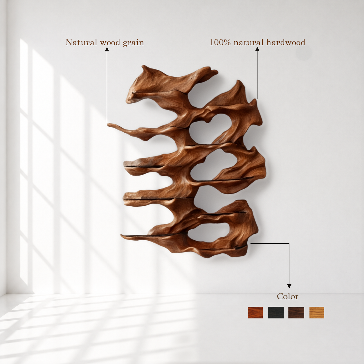 Organic Modern Wall Mounted Wine Rack