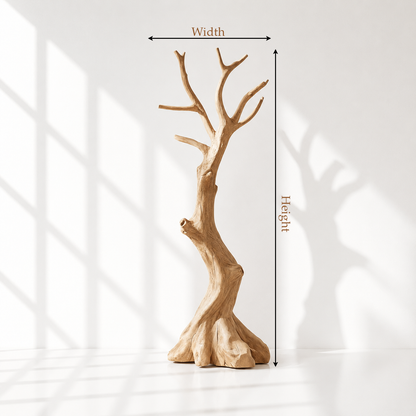 Freestanding Solid Wood Tree Coat Rack