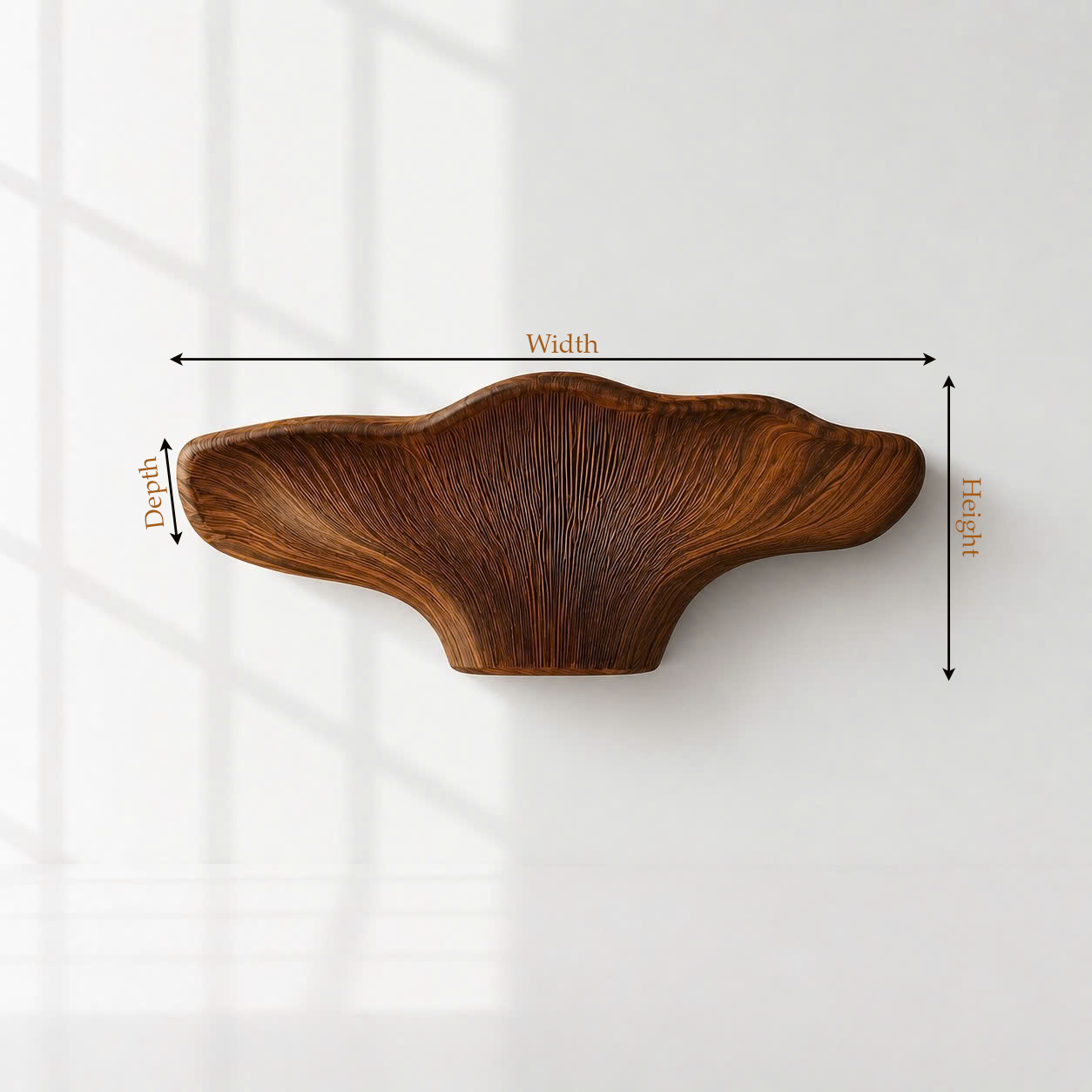 Organic Solid Wood Fungi Floating Shelves