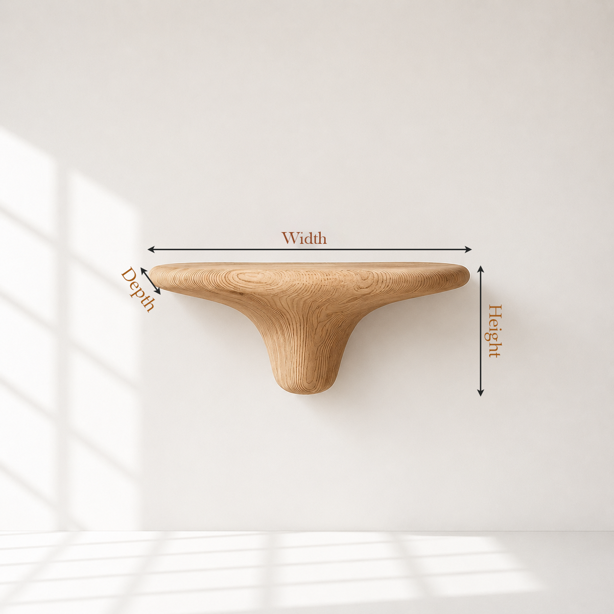 Handmade Solid Wood Mushroom Floating Shelf