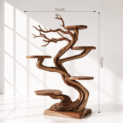 Tabletop Natural Wood Tree Branch Bird Stand
