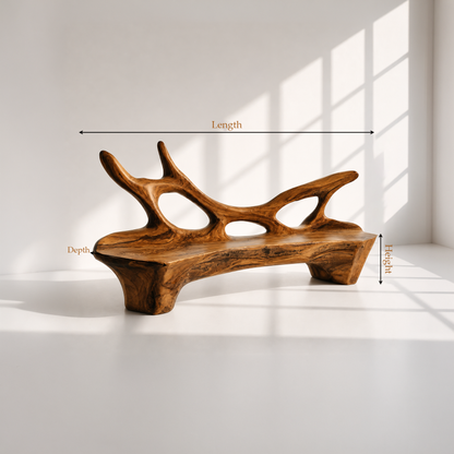 Sculptural Organic Wood Bench