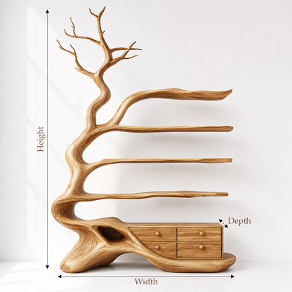 Hardwood Tree Shaped Bookshelf