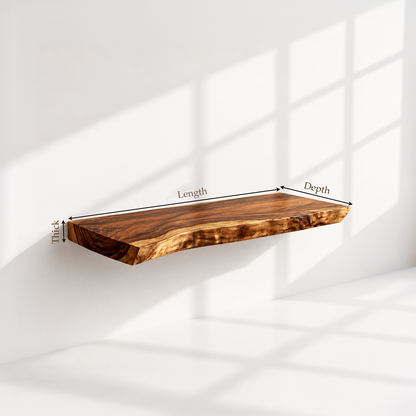 Modern Rustic Live Edge Floating Shelf