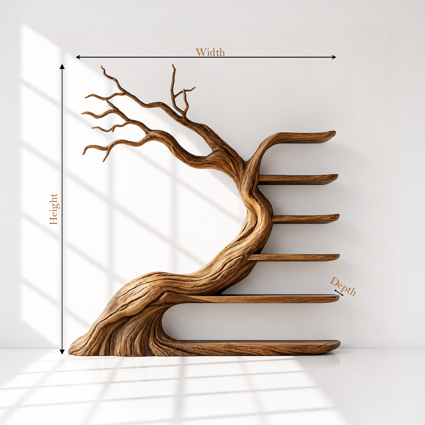 Nature Inspired Wooden Tree Bookshelf