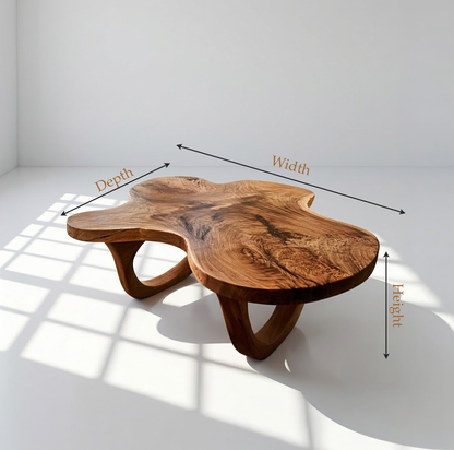 Solid Wood Organic Freeform Coffee Table