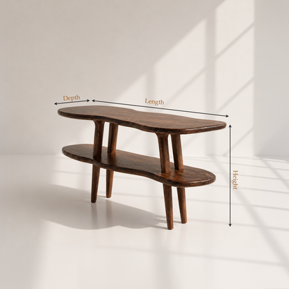 Mid Century Modern Wood Console Table