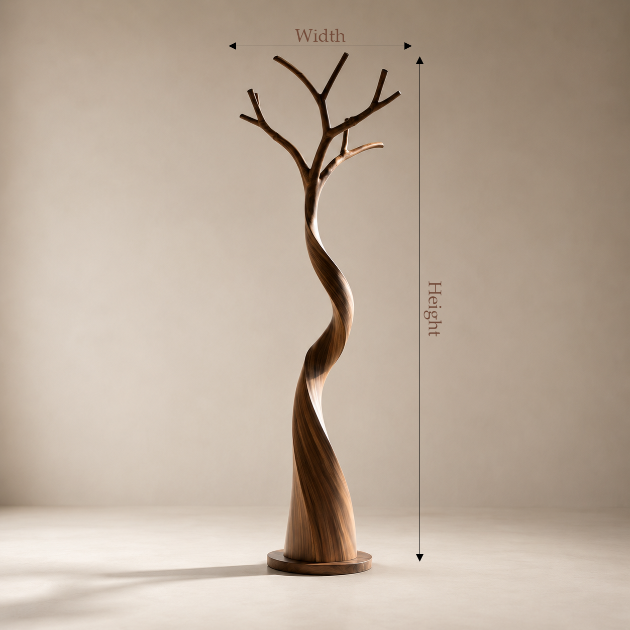 Artisanal Solid Wood Tree Coat Rack