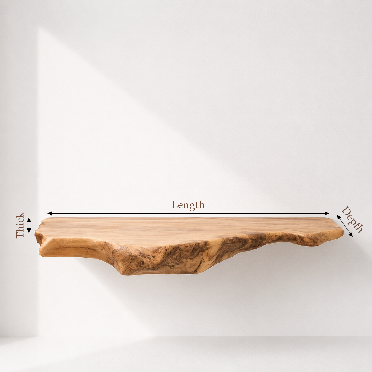 Floating Live Edge Solid Wood Vanity