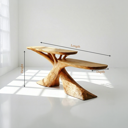 Modern 2-Tier Wood Console Table
