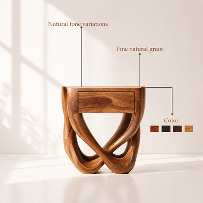 Organic Modern Wood Minimalist Nightstand