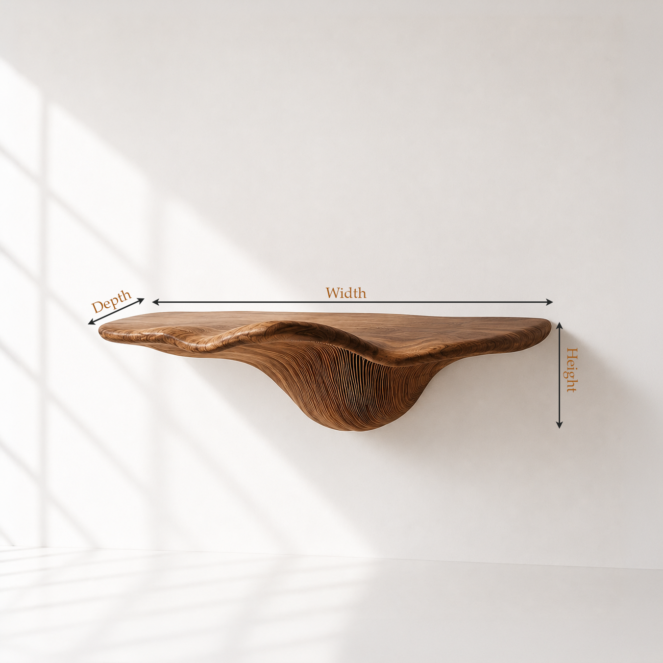 Organic Modern Wood Mushroom Floating Shelf