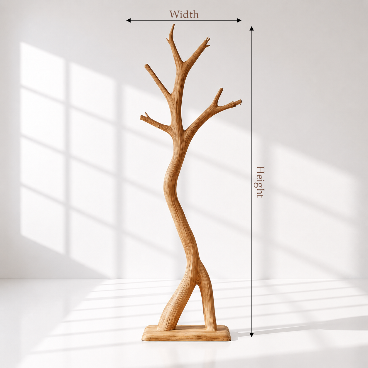 Freestanding Tree Coat Rack Solid Wood