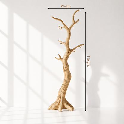 Rustic Solid Wood Tree Coat Stand