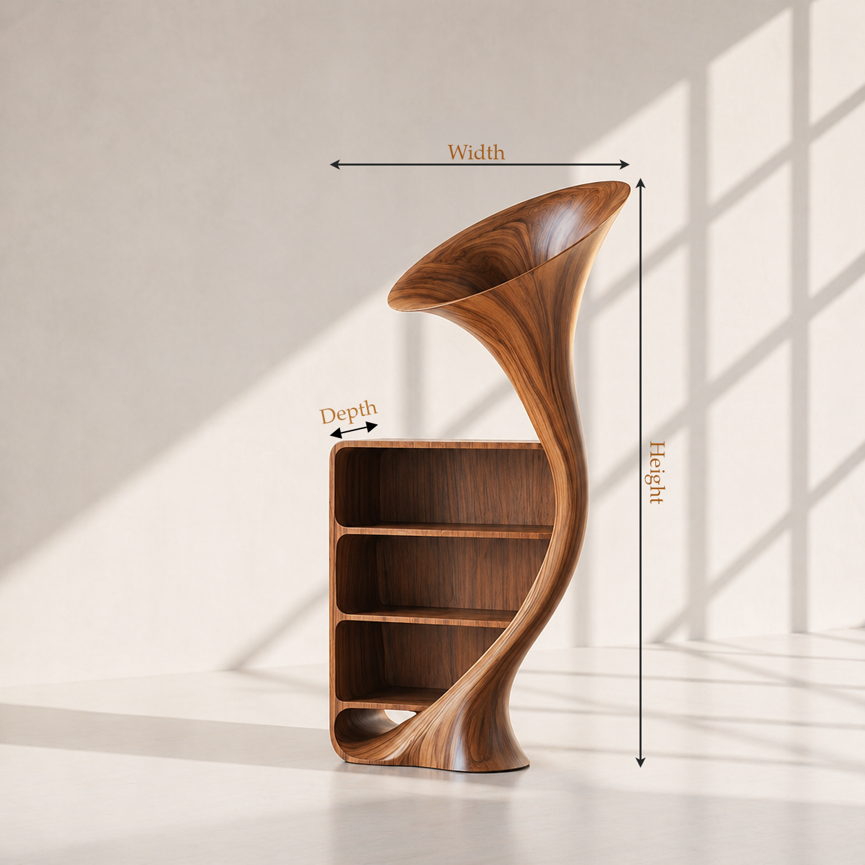 Modern Sculptural Record Player Stand