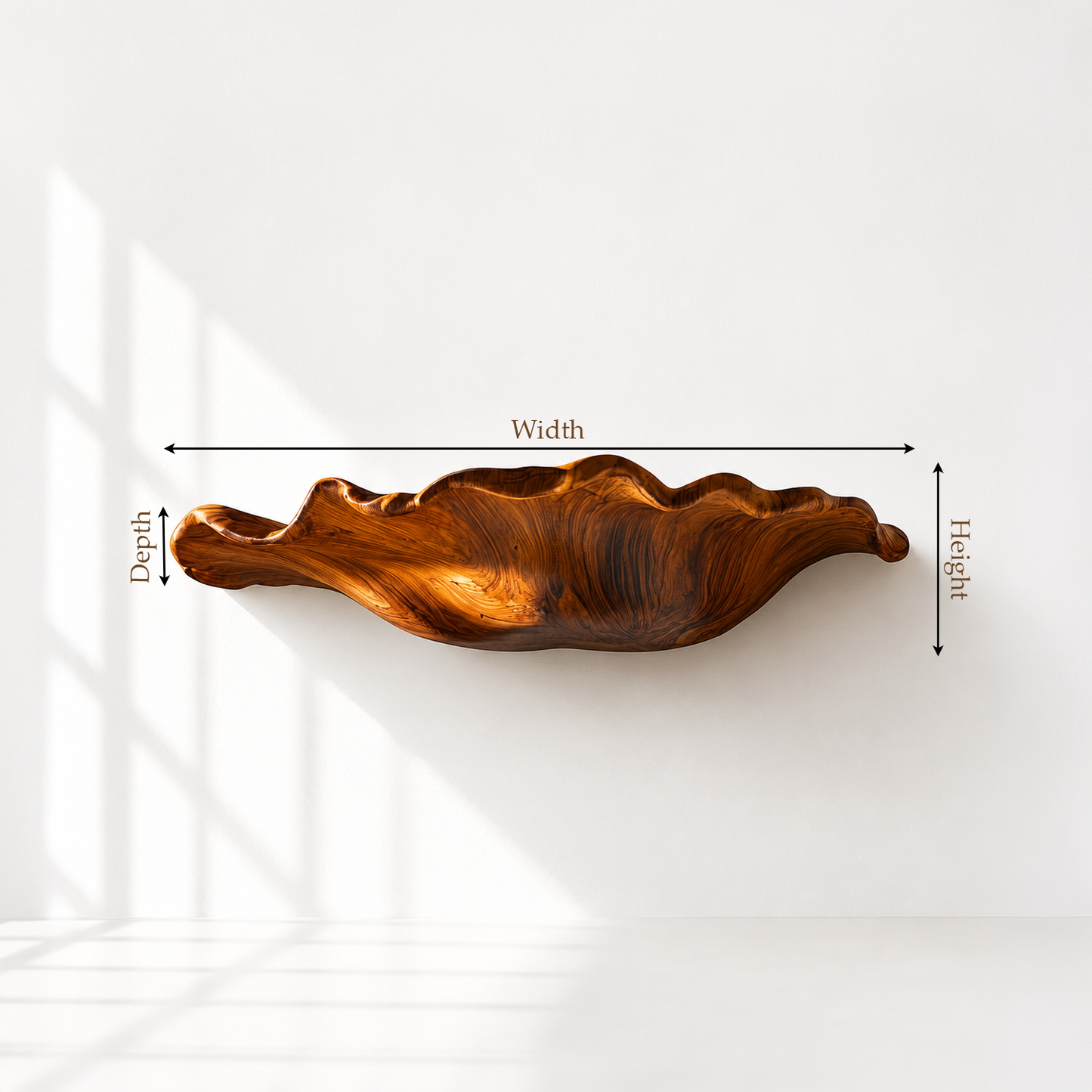 Rustic Solid Wood Mushroom Floating Shelves