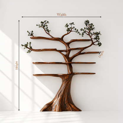 Wall Mounted Rustic Tree Bookshelf