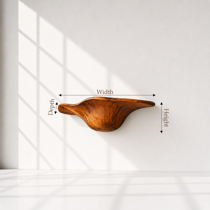 Organic Solid Wood Mushroom Floating Shelves