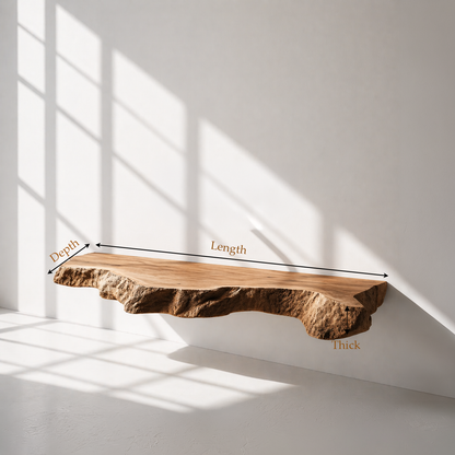 Handmade Rustic Wood Floating Bathroom Counter