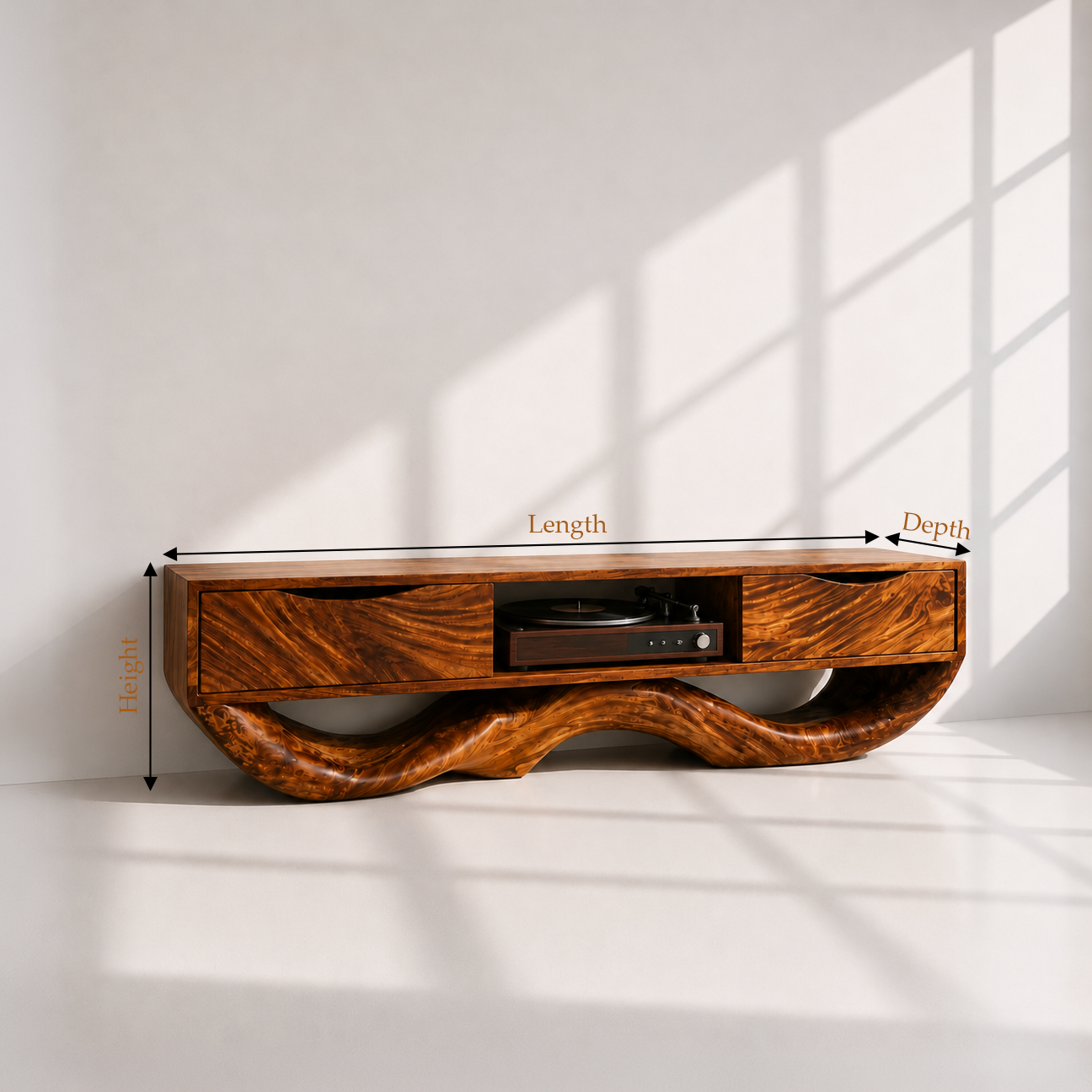 Organic Wood Modern TV Stand