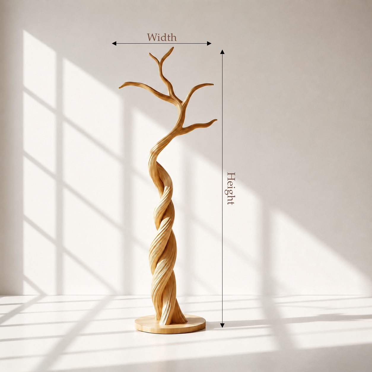 Modern Sculptural Wood Tree Coat Rack