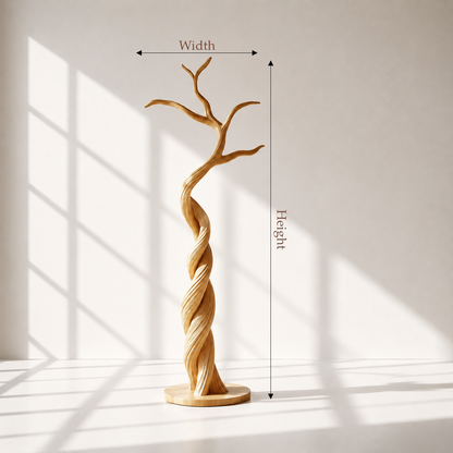 Modern Sculptural Wood Tree Coat Rack