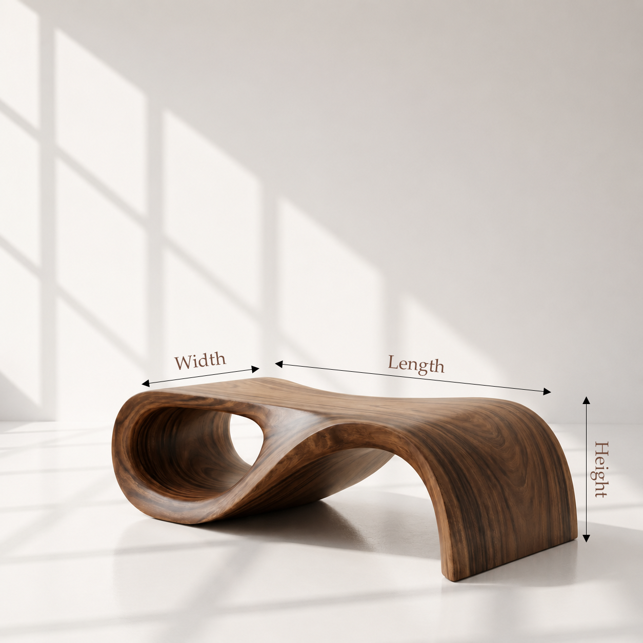Organic Modern Curved Wood Coffee Table