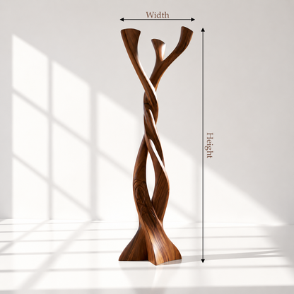 Sculptural Solid Wood Tree Coat Rack